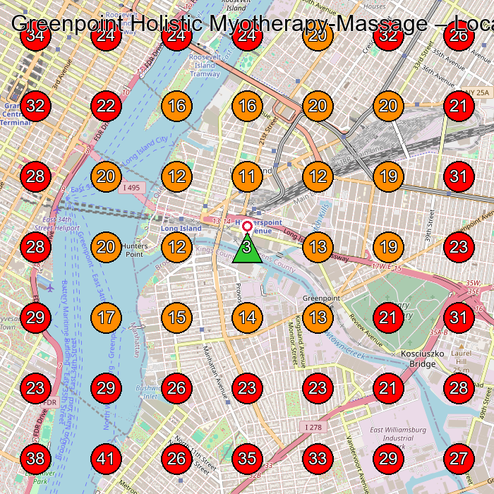 Greenpoint Holistic Myotherapy-Massage GeoGrid visibility map for Spa in Brooklyn